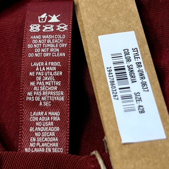 SKIMS Cotton Jersey T-Shirt Underwire Bra Sangria 42B - Picture 9 of 9